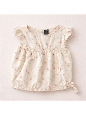5/$25 Gap Toddler Floral Blouse Cream Pink Tie Sides Size 3 Years